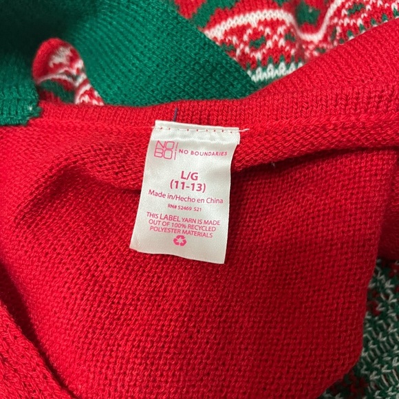 No Boundaries Juniors’ Holiday Santa Romper Sz L - Picture 8 of 9